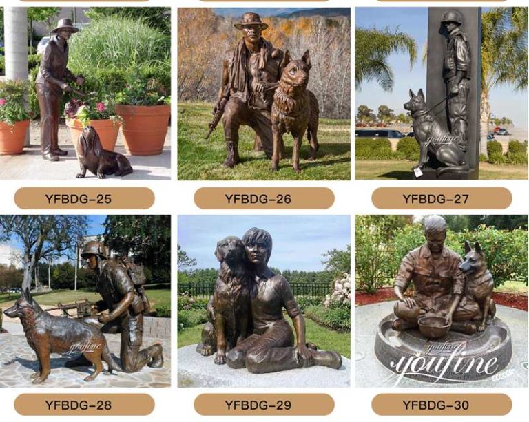 Life Size German Shepherd Bronze Statue for Commemorating for Sale BOKK319 YouFine Sculpture