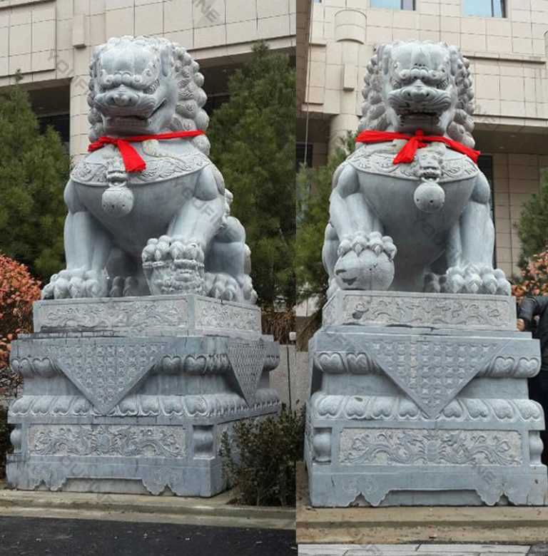 Life Size Chinese Guardian Lions With Ball for Sale MOKK118 YouFine
