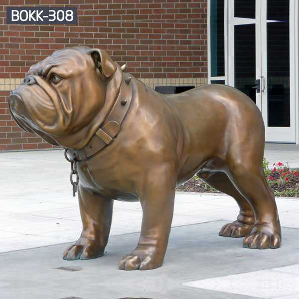 life size antique bronze bulldog statue for sale BOKK-308