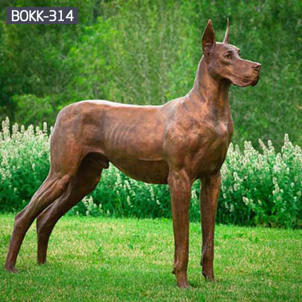 Life Size Custom Made Modern Metal Dog Yard Art Antique Bronze Dog Statues Lawn Ornament for Sale–BOKK-314