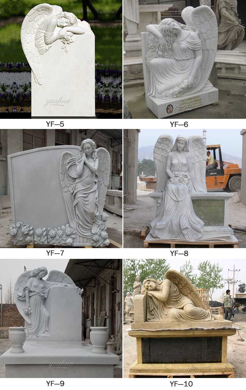 life size marble elegant angel headstones for sale