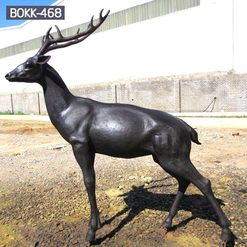 lifesize garden bronze deer statue