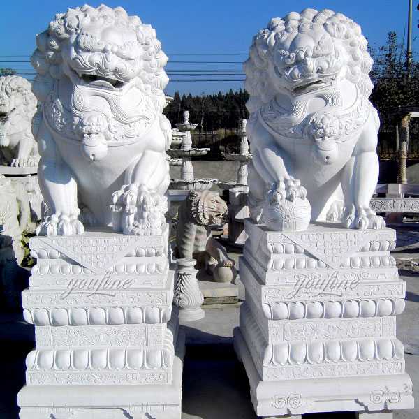 marble chinese foo dog statues for sale