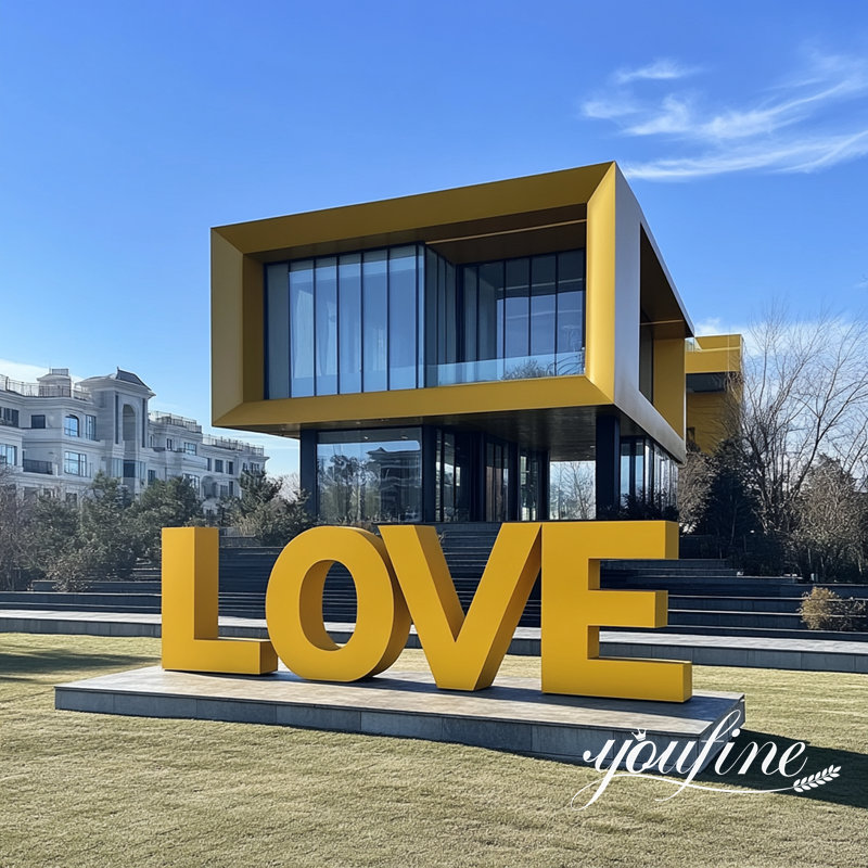 sculpture of 3D words