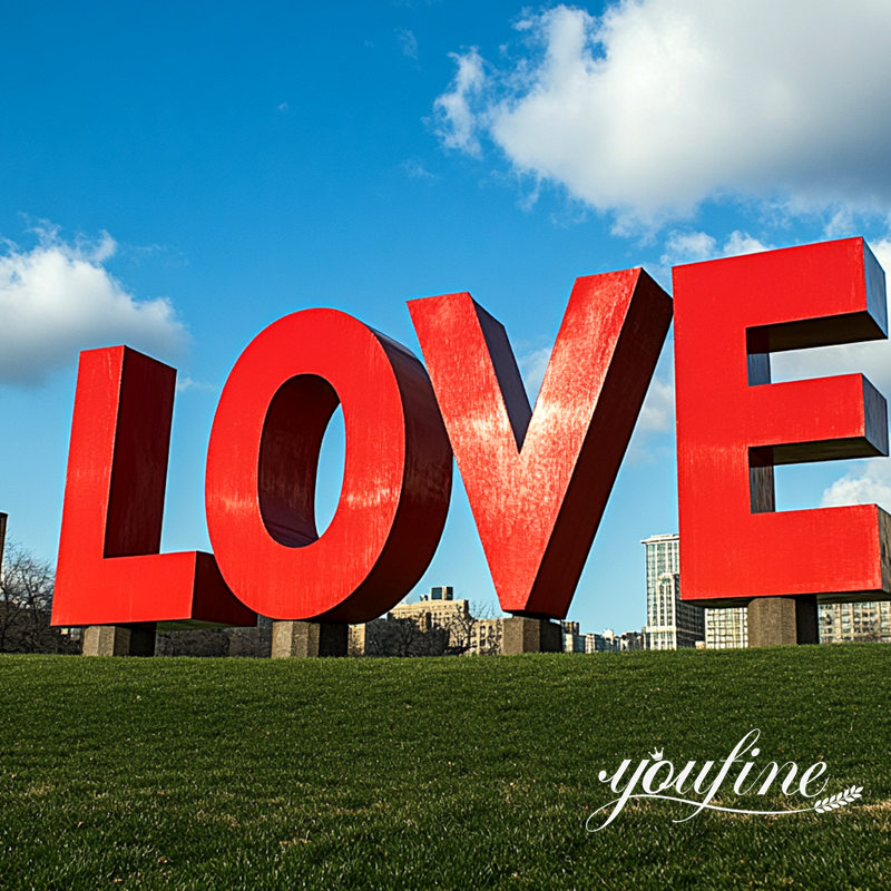 sculpture of 3D words