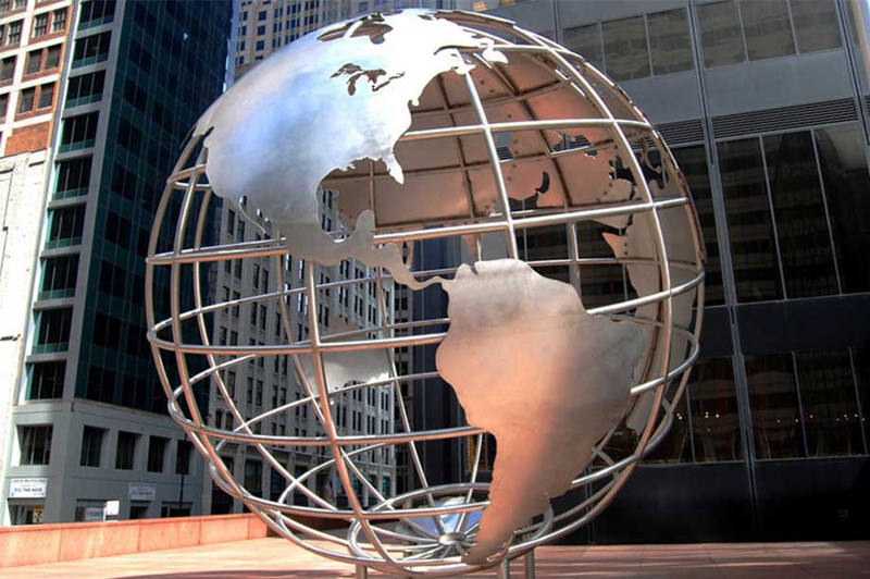 modern metal globes