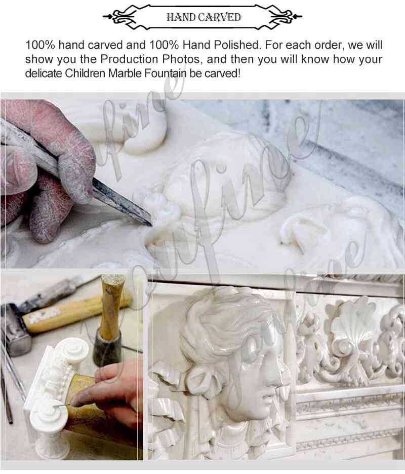 process of Marble Roaring and Standing Lion Statues for Front Porch