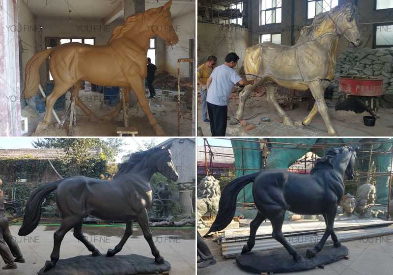 standing-bronze-black-horse-statue-for-sale