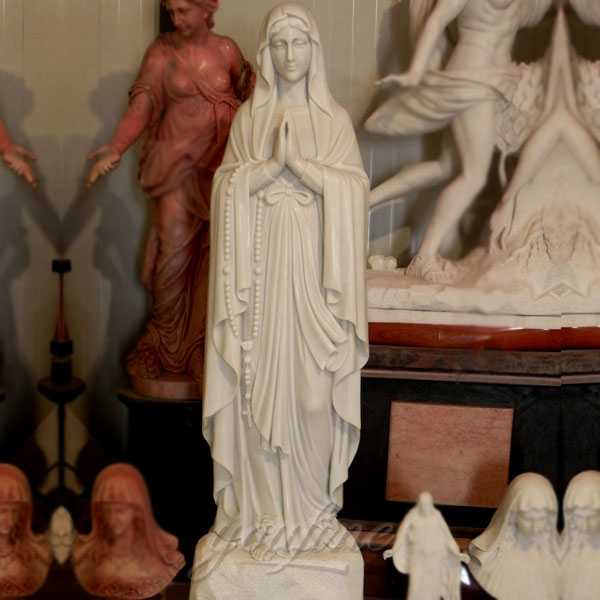 white marble our lady of lourdes statue for sale