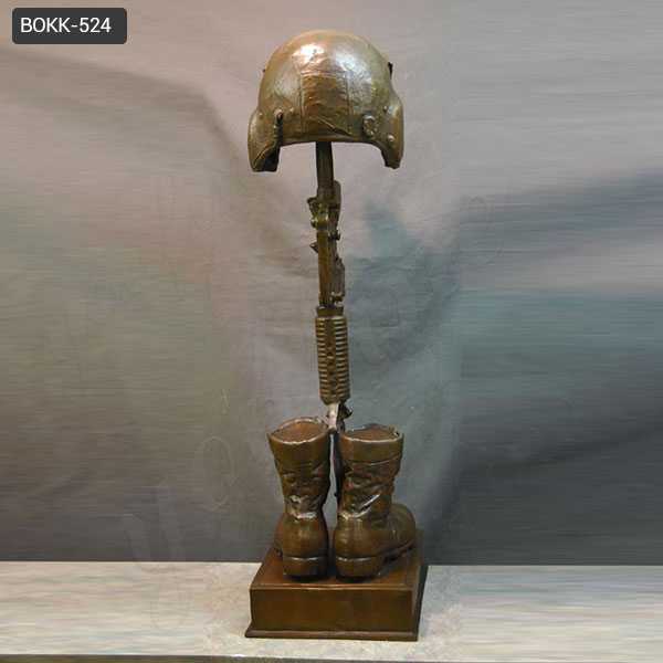 Fallen Soldier bronze cross Garden Statue