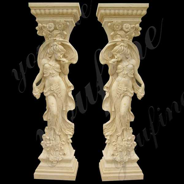 Antique Greek Stone Driveway Entrance Columns Statue Marble Column Design for Sale MOKK-156