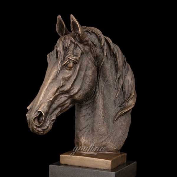 Antique bronze finish horse head bust garden statues for sale BOKK-587