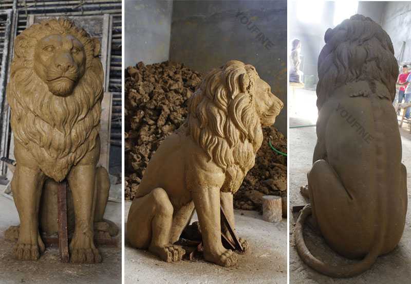 Clay-model-of-lion-statue