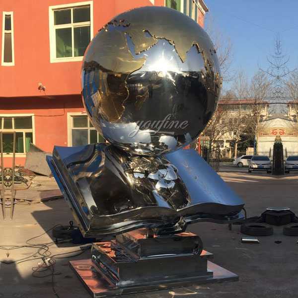 Contemporary custom made high polished metal modern outdoor stainless steel sculpture for sale