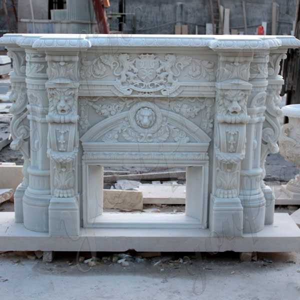 Modern custom made fireplace white marble fireplace surround design for sale--MOKK-128