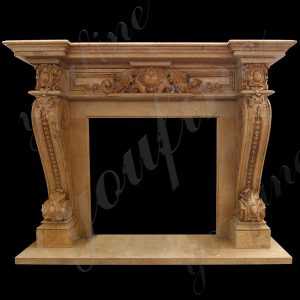 Elegant French Style Marble Fireplace Outdoor Marble Mantelpiece Design for Sale--MOKK-142