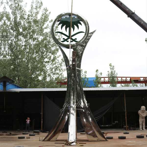 High polished mirror metal art sculpture Saudi Arabia sculpture designs for roundabouts decor