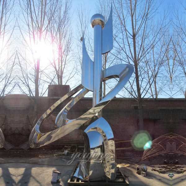 High polished mirror outdoor large modern metal sculpture for our Saudi Arabia customer