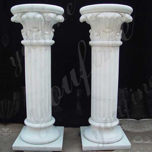 Home depot cheap wedding columns pure white marble pillar ideas for gates decoration for sale MOKK-160