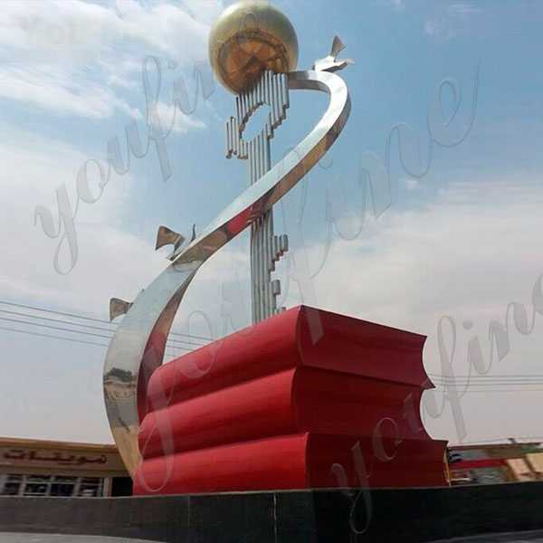 Large Outdoor Sculptures for Sale Contemporary Square Decor Stainless Steel Sculpture For Sale UAE CSS-74