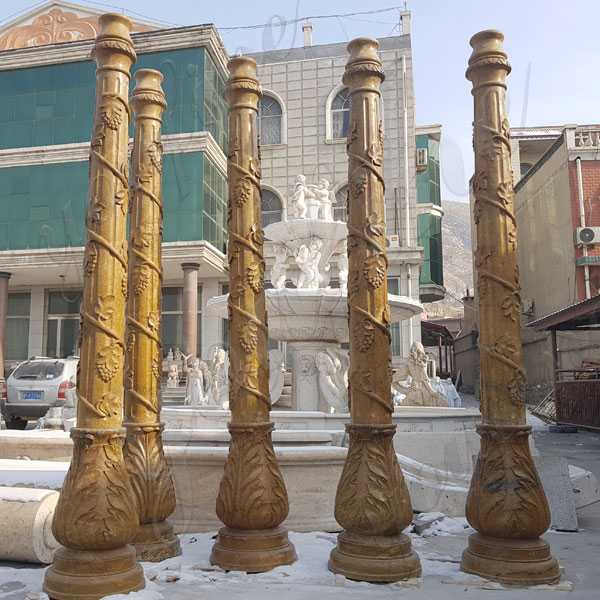 Large Round Pillar Designs for Residential Buildings Cheap Antique Greek Spiral Column Supplier for Sale MOKK-151