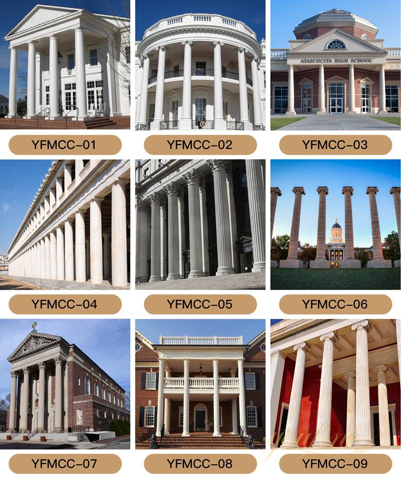 Large Round Pillar Designs for Residential Buildings Cheap Antique Greek Spiral Column Suppliers