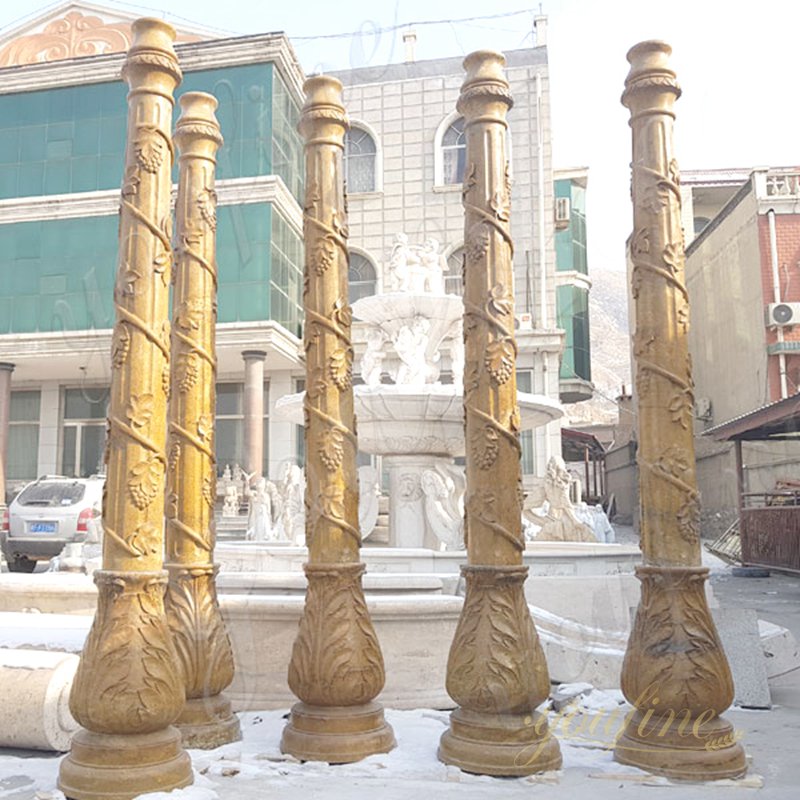 Large Round Pillar Designs for Residential Buildings Cheap Antique Greek Spiral Column Suppliers MOKK-151