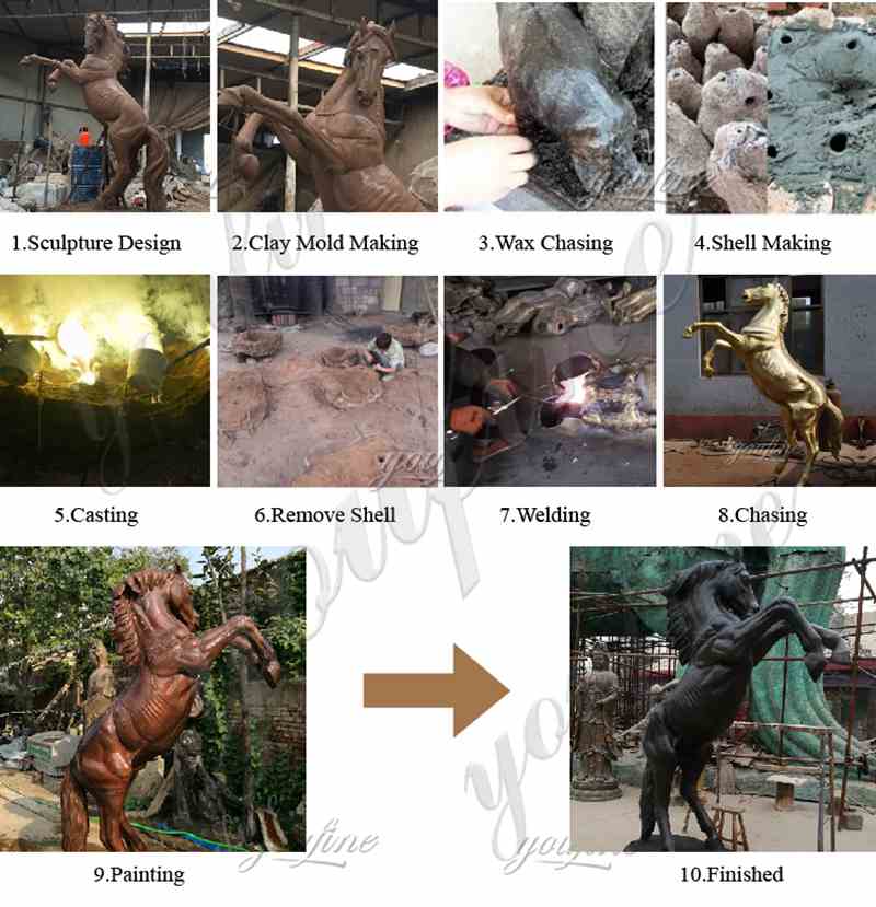 Life Size Antique Bronze Horse Design for Farm