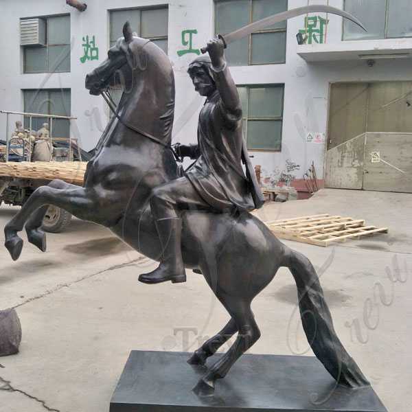 Life Size Custom Knight Riding on Rearing Horse Statue  for Sale BOKK-557