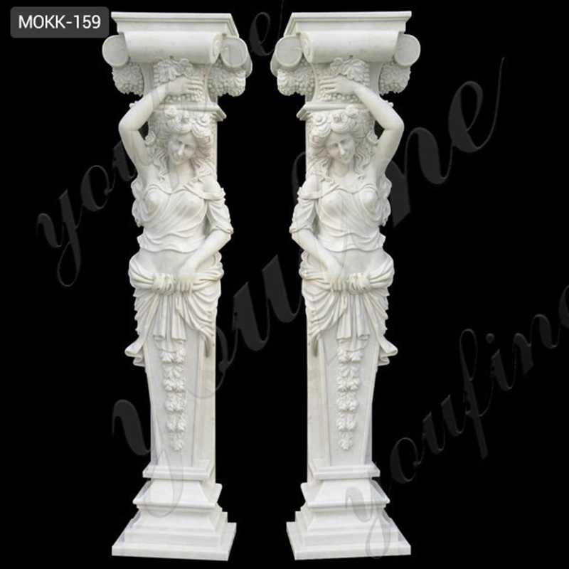 MOKK-159 White Marble Greek Figure Statue Column