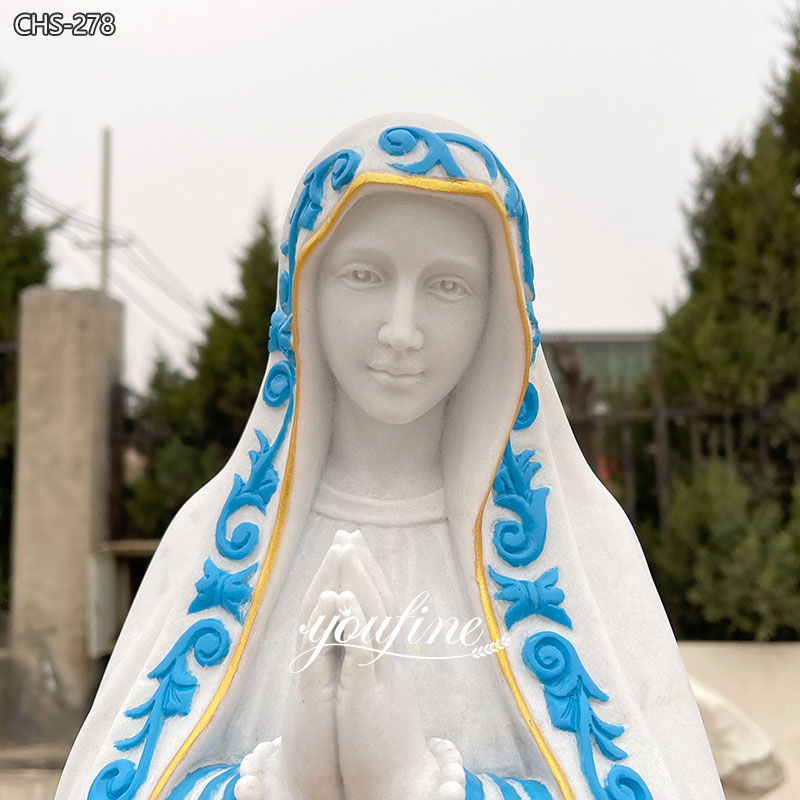 Mary Statue with Blue Accents