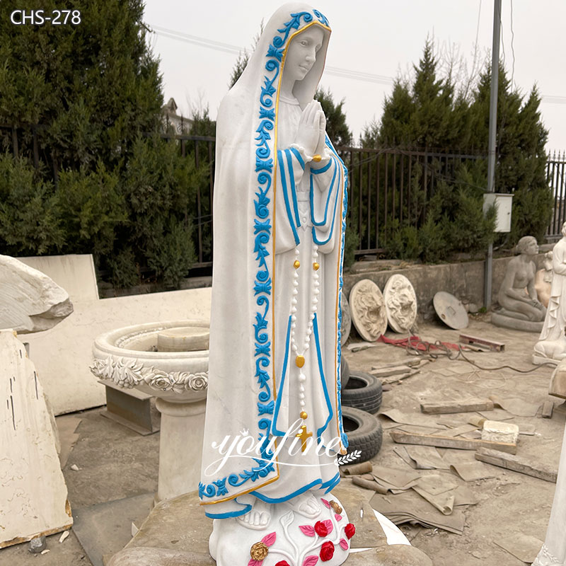 Virgin Mary Statue with Blue Accents for church