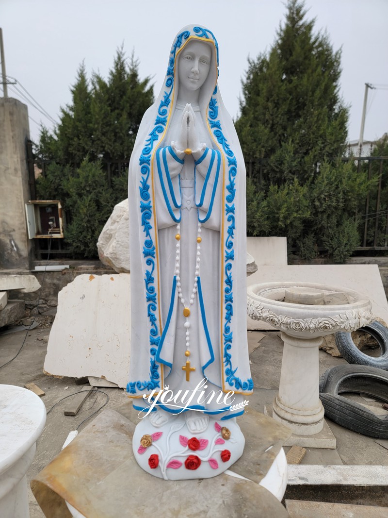 Virgin Mary Statue with Rosary Design