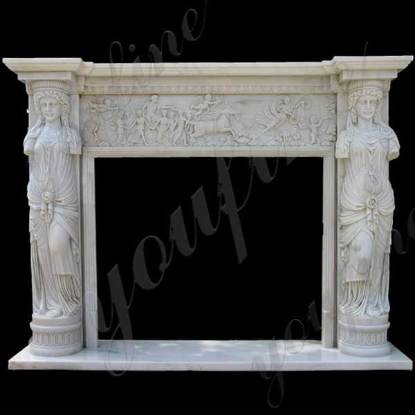 Modern Cheap Natural Stone Fire Surround Cast Marble Fireplace Mantel Design for Sale–MOKK-141