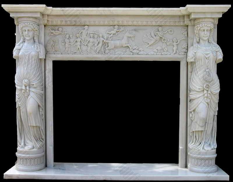 Modern Cheap Natural Stone Fire Surround Cast Marble Fireplace Mantel Design for Sale