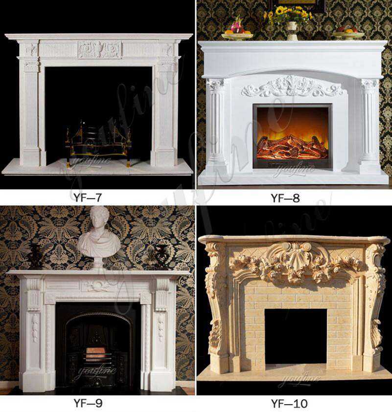 Modern Custom Made White Marble Fireplace Mantels