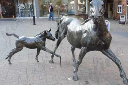 Outdoor Garden Decoration Bronze Mare and Foal Statues for Sale BOKK-865