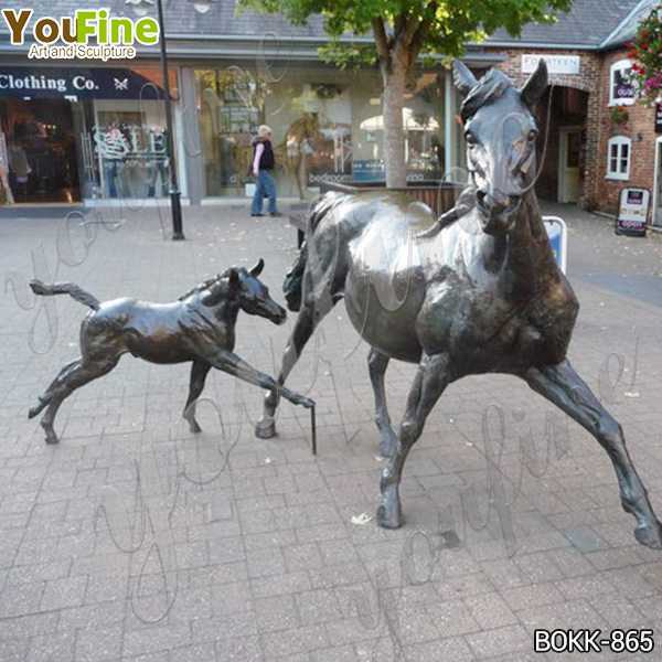 Outdoor Garden Decoration Bronze Mare and Foal Statues for Sale