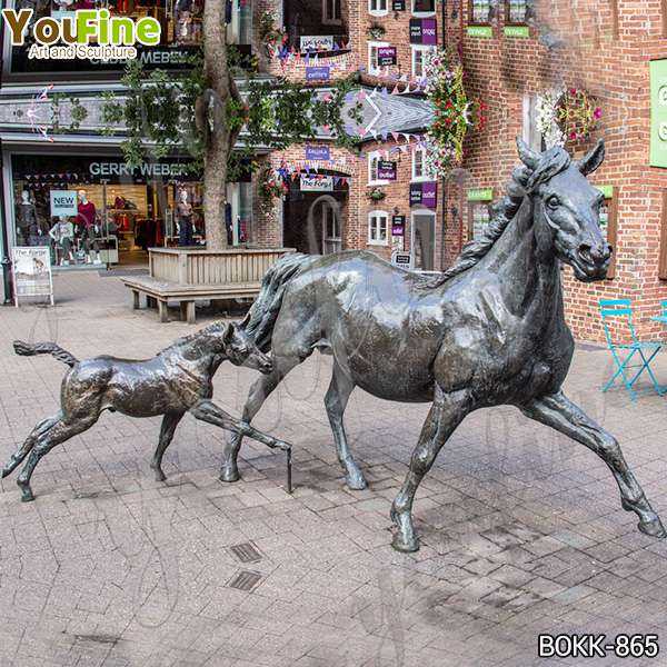 Outdoor Garden Decoration Bronze Mare and Foal Statues