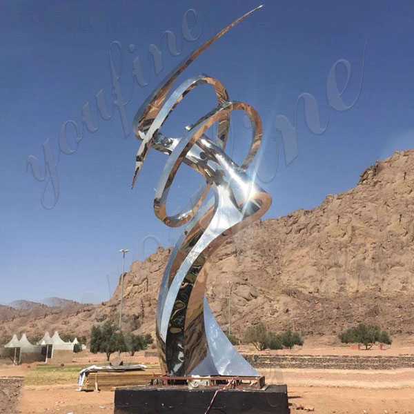 Outdoor Large Modern Metal Sculpture Abstract Stainless Steel Sculpture for Outdoor Decor UAE CSS-70
