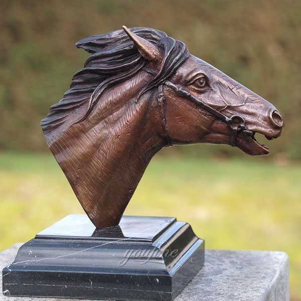 Outdoor antique bronze horse head bust statue life size for garden ornaments