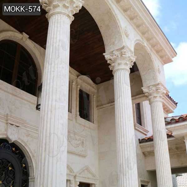 White Marble Columns Pedestal Classic Corinthian Order Supplier