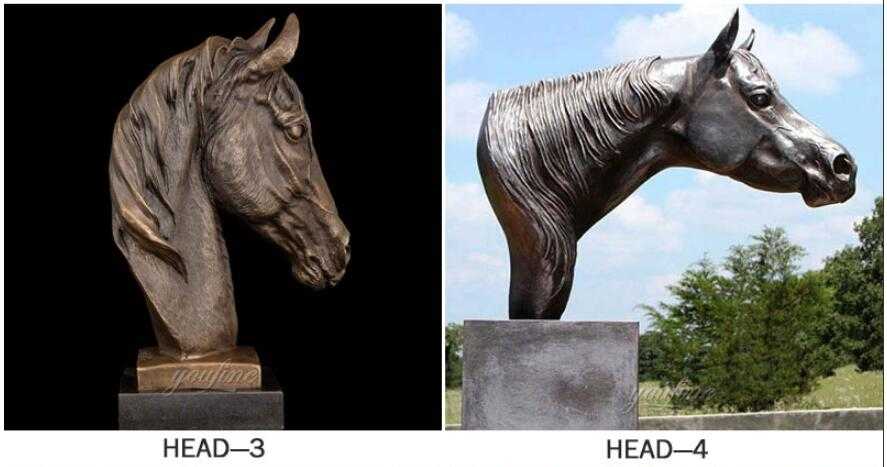 antique bronze horse head statue for garden decor