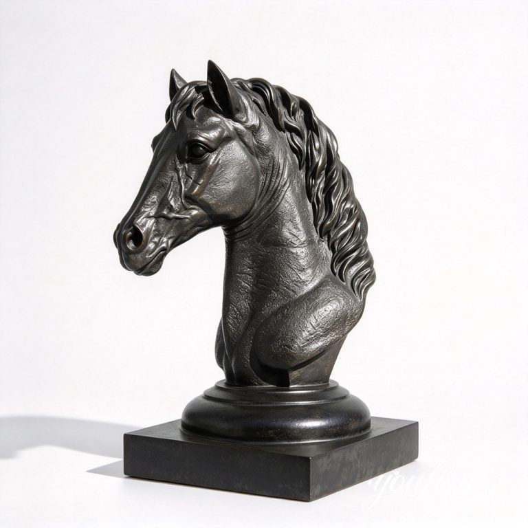 50 cm Zwart Paardenhoofd Beeld BOKK-584