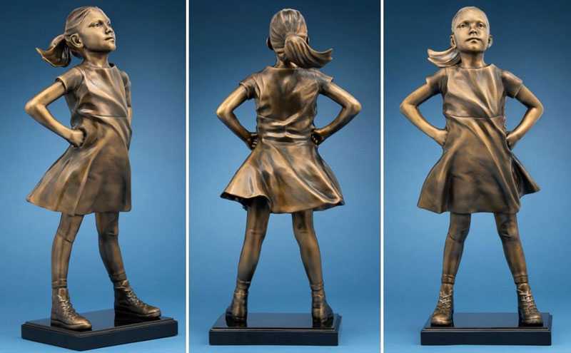 bronze fearless girl statue at wall street for sale