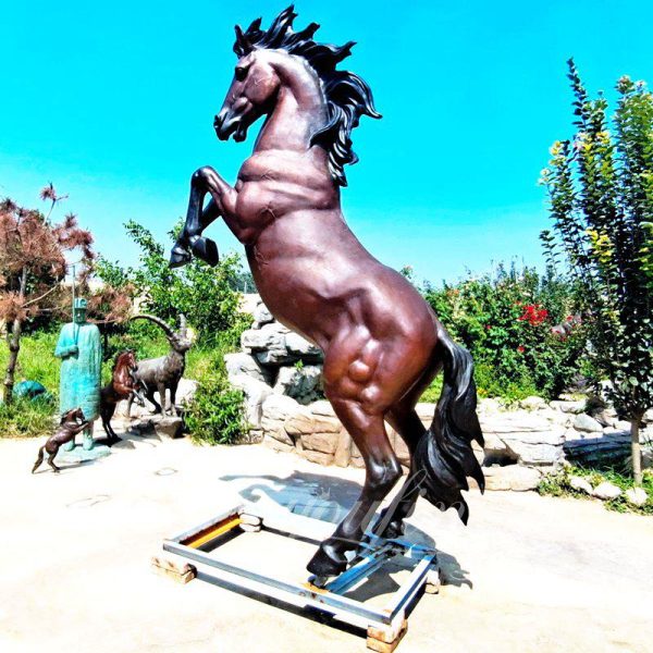 bronze rearing horse