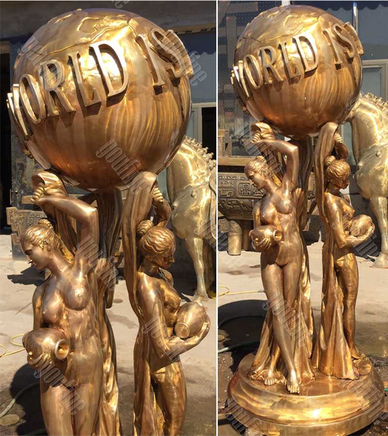casting bronze statue the world is your design for sale