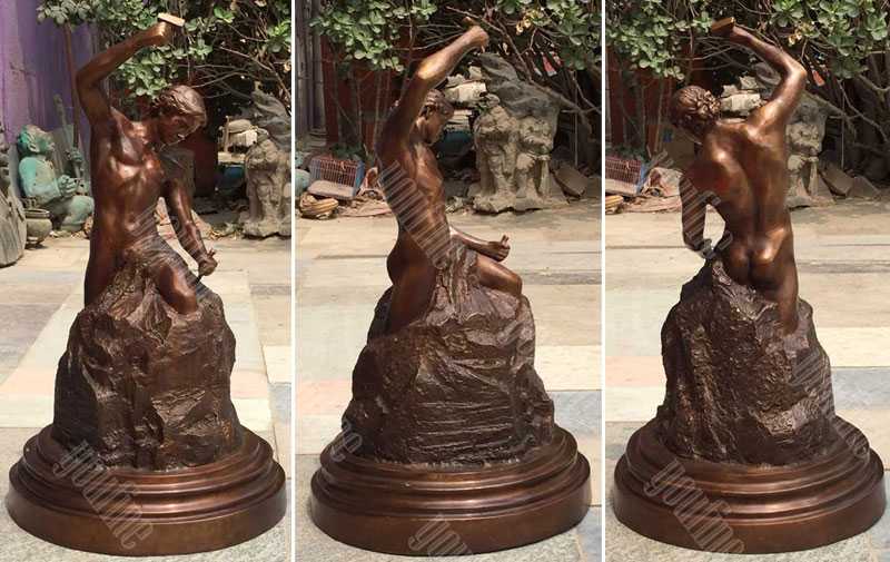 famous life size man carving himself out of stone self made man statue replica table decoration for sale