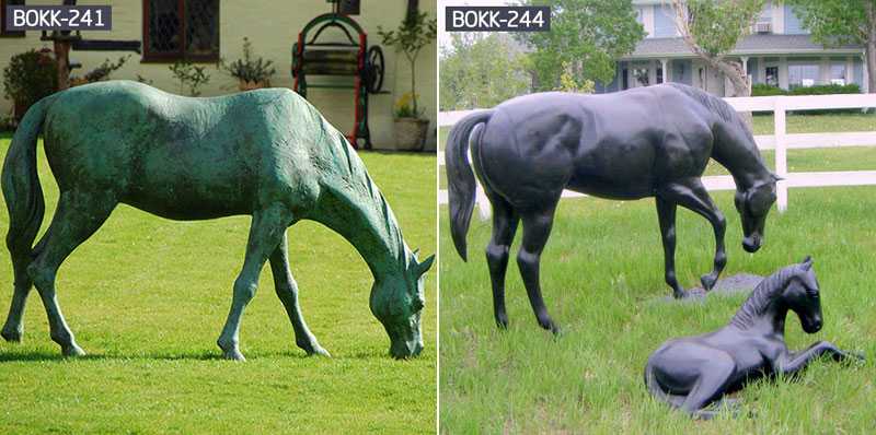 grazing horse statue lawn ornament for sale