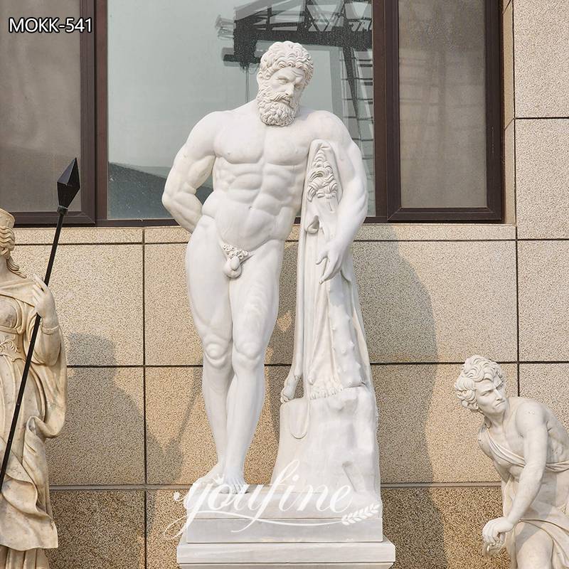 hand carved marble Farnese Hercules statue